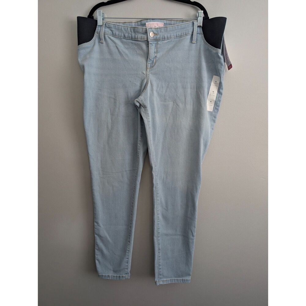 Isabel Maternity by Ingrid&Isabel Side Panel Skinny Jeans Light Wash Size 16 NWT
